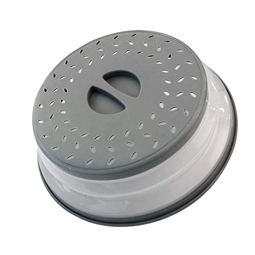 JYYHSF Collapsible Microwave Splatter Cover, 10.5 Inch, Dishwasher-safe, Microwave Plate Cover With Steam Vent，BPA-Free Silicone & Plastic(gray) - Image 1