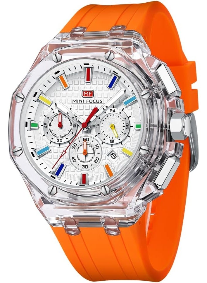 ميني فوكاس MF0616G.05 ساعة يد رجالية رياضية أنيقة بسوار سيليكون  تعمل بنظام كوارتز - Image 1
