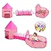 GeerWest 3PC Princess Tent for Girls with Kids Ball Pit Kids Play Tents and Crawl Tunnel for Toddlers Pink Pop Up Playhouse Toys for Baby Indoor Outdoor Tent Games Pink Tent with Stars 3pc - Image 2