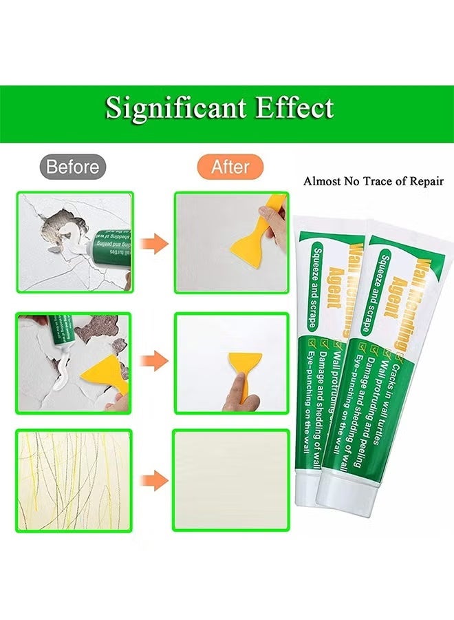HTKCRX Wall Mending Agent Drywall Repair Kit, Spackle Wall Repair Patch Kit with Scraper, Wall Mending Agent Large Hole Drywall Patch, Easy to Fill Holes in Home Wall and Quick Repair Crack - Image 2