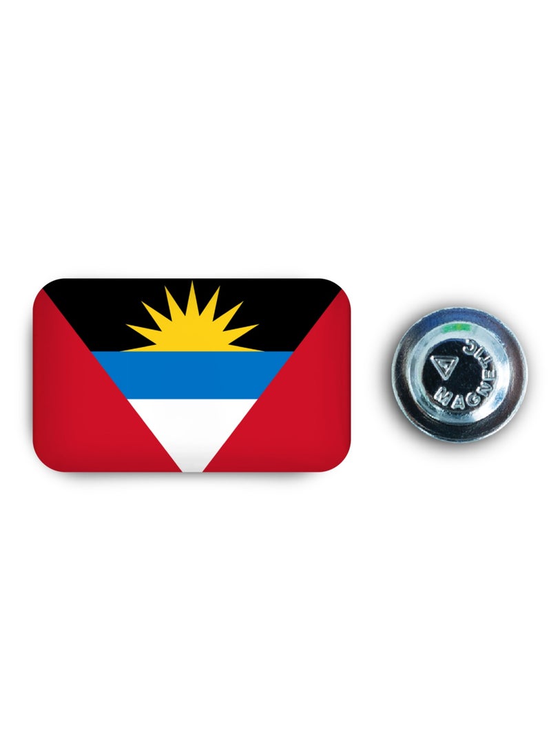 971MEDIA Antigua and Barbuda Flag Magnetic Badge - Image 1