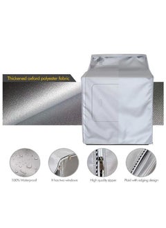 Beauenty Washer and Dryer Covers Top Load Washing Machine Cover Durable Thicker Fabric Laundry Dryer Protect Cover Dustproof Waterproof 2 Zipper Design for Easy Use Fit for Most Front-loading Machine (Silver)  - Image 3