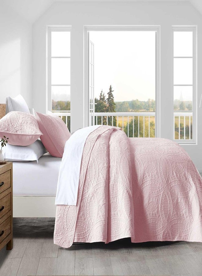 Boryard 3-Piece Queen Quilt Set, Lightweight Soft Full Size Quilt Bedspread Coverlet (90x90 inches) with 2 Pillow Shams (20x26 inches), Pink - Image 2
