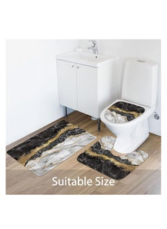 4 Pcs Black Marble Shower Curtain Sets with Rugs, Black Grey Gold Bathroom Sets with Shower Curtain and Rugs and Accessories, Modern Bathroom Accessories Decor with Bath Mats (grey) - pzsku/Z0C8F2E1AED697D521F2DZ/45/_/1691563442/4f4b9f38-346b-42cd-b9ad-dd188885adf0