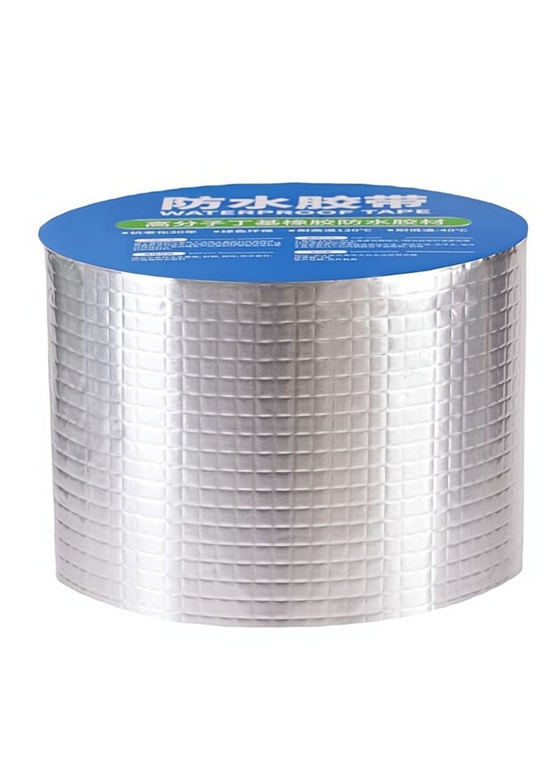 Excefore Super Strong Aluminum Foil Butyl Tape 10cm X 5m Super Waterproof Tape Self Adhesive Adhesive Tape Kitchen and Bathroom House Roof Mending Materials for Pipes Patch Holes  - Image 1