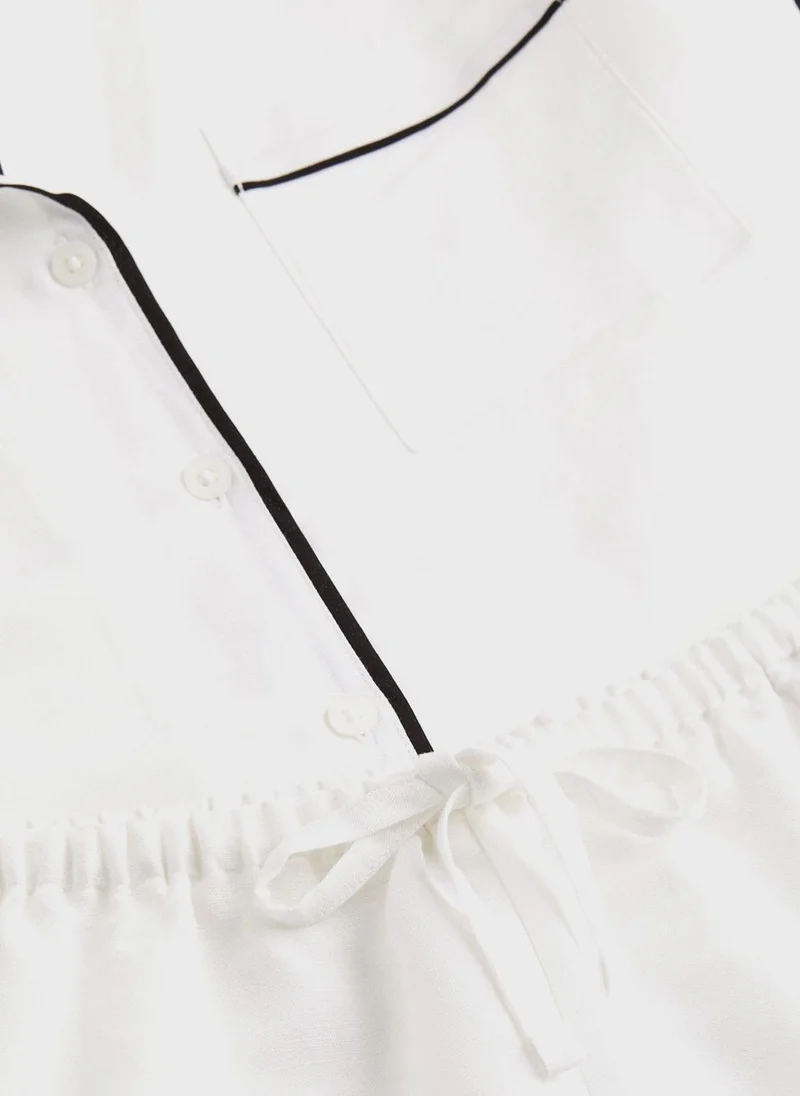 H&M Linen-Blend Shirt and Shorts Set