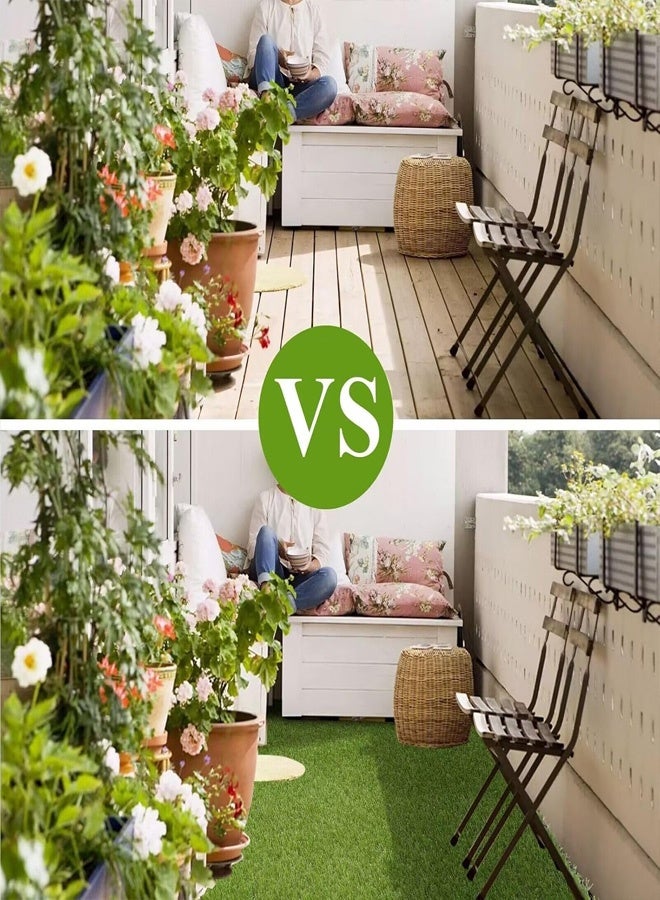 HQ-GAMING HQ-GAMING Green Grass Area Rugs, Soft Rug, Soft Indoor Floor Mats for Kids and Girls, Realistic Artificial Grass Rug, Outdoor Artificial Grass, Artificial Turf Rug with Drainage Holes for Patio, Balcony, Yards, Garden - Image 5