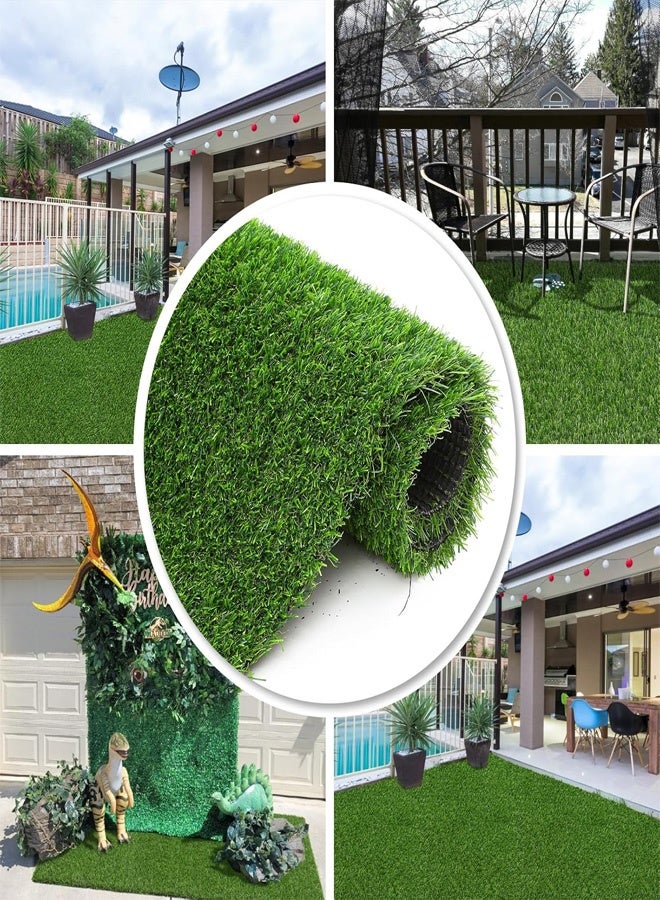 HQ-GAMING HQ-GAMING Green Grass Area Rugs, Soft Rug, Soft Indoor Floor Mats for Kids and Girls, Realistic Artificial Grass Rug, Outdoor Artificial Grass, Artificial Turf Rug with Drainage Holes for Patio, Balcony, Yards, Garden - Image 2