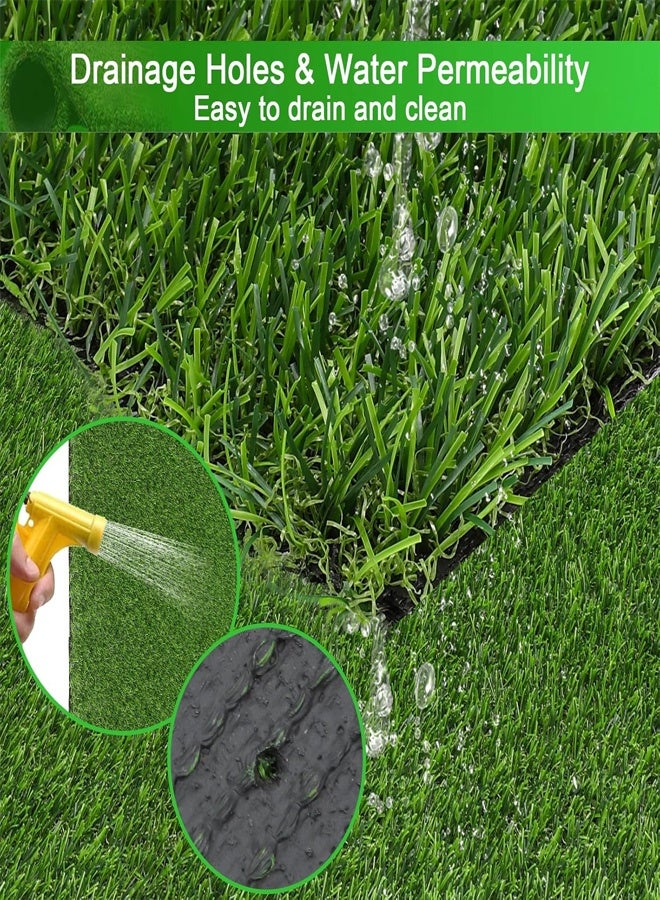 HQ-GAMING HQ-GAMING Green Grass Area Rugs, Soft Rug, Soft Indoor Floor Mats for Kids and Girls, Realistic Artificial Grass Rug, Outdoor Artificial Grass, Artificial Turf Rug with Drainage Holes for Patio, Balcony, Yards, Garden - Image 3