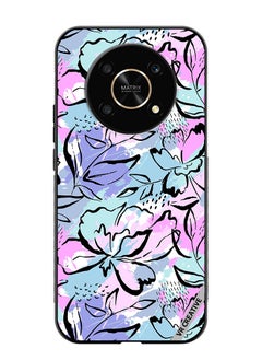 Protective Case Cover For Honor X9 5G Abstract Flowers Print Design Multicolour
