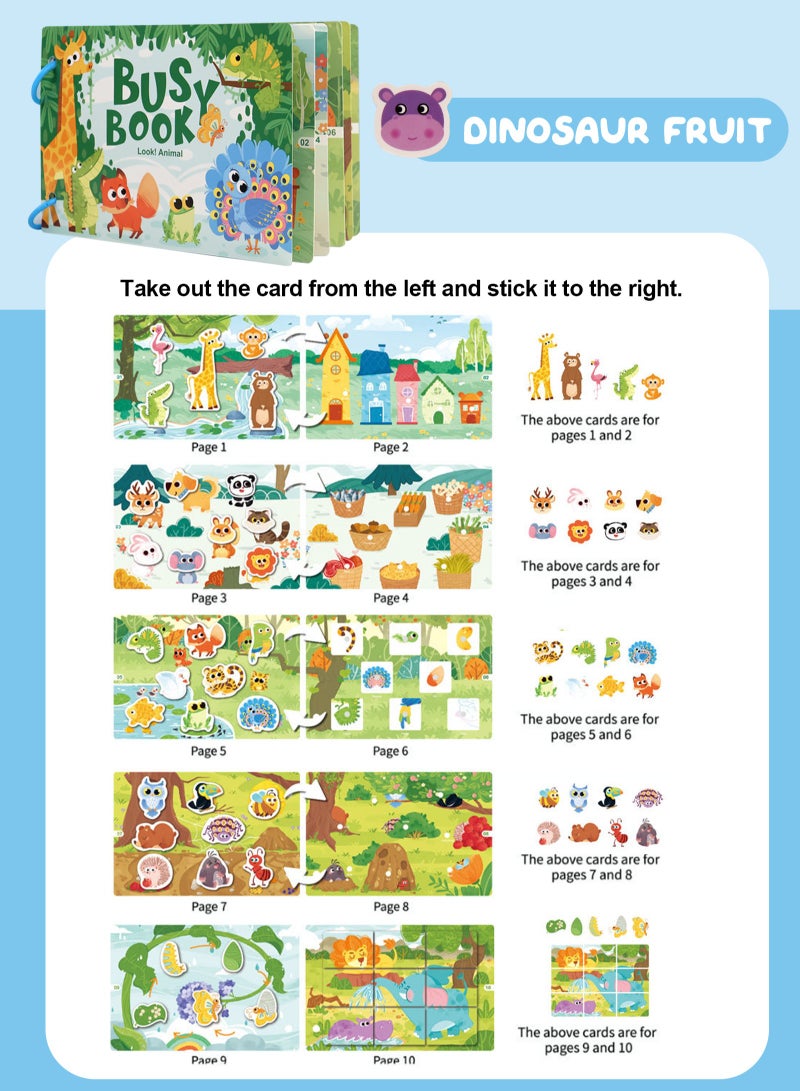 أوربازار 4 قطع من كتب مونتيسوري للأطفال، كتاب ملصقات ممتع لتنمية الإدراك لدى الأطفال الصغار، كتاب هادئ لأنشطة ما قبل المدرسة، مناسب للأولاد والبنات فوق سن 3 سنوات لتعلم الكتب - Image 3