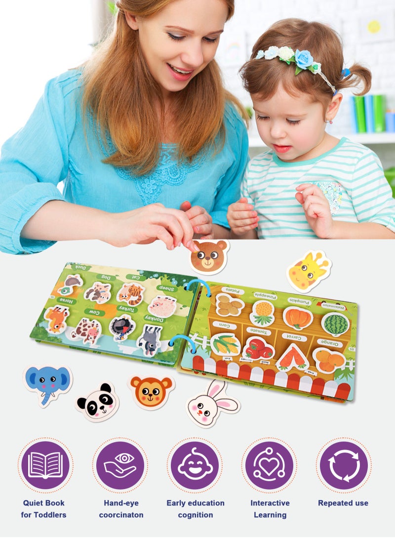 أوربازار 4 قطع من كتب مونتيسوري للأطفال، كتاب ملصقات ممتع لتنمية الإدراك لدى الأطفال الصغار، كتاب هادئ لأنشطة ما قبل المدرسة، مناسب للأولاد والبنات فوق سن 3 سنوات لتعلم الكتب - Image 5
