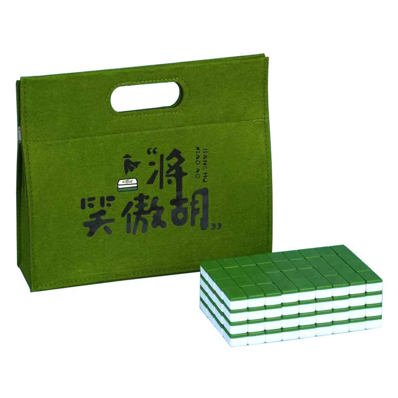 SEAMEW Professional Traditional Chinese Mahjong Set ä¸­å¼éº»å°‡ - 30mm 146 Tiles Green & White Melamine with Dice Wind Indicator Storage Case Green - Image 1