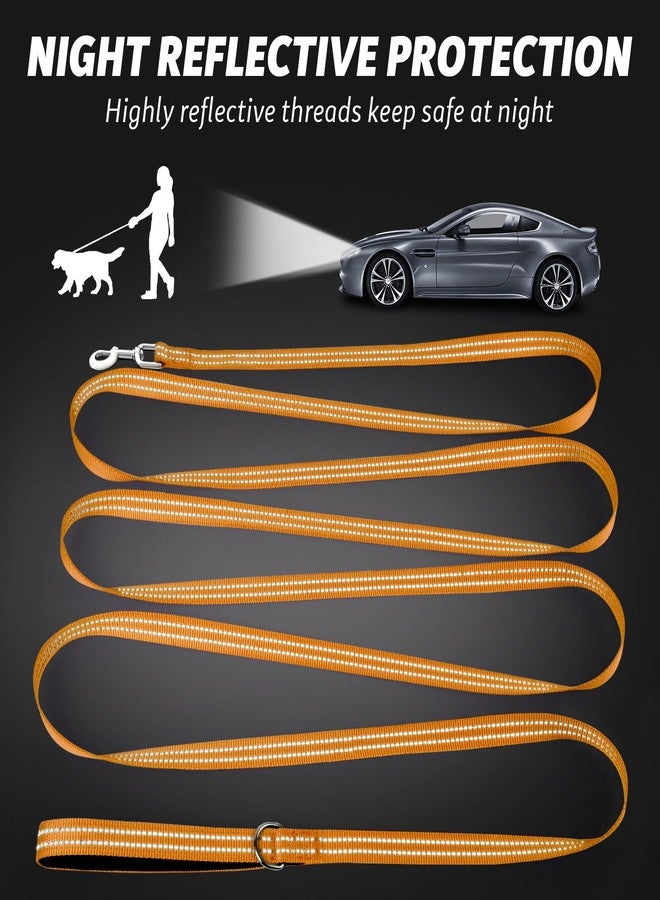 XiaZ Long Dog Leash XiaZ Training Leashes 10/15/20/30/50/100ft Long Lead for Dogs 15ft Training Leash for Outside Orange 15 Foot Nylon Padded Handle Reflective Hiking Yard - Image 3