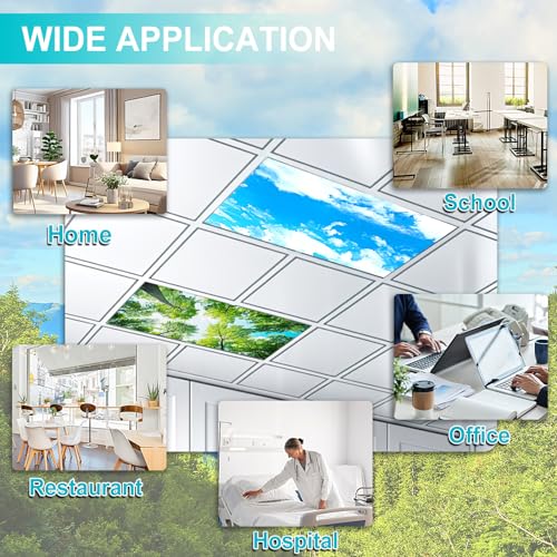Aheroi 4-Pack Fluorescent Magnetic Light Covers - Mix Light Filters for Classroom Ceiling Lights (Forest & Blue Sky) - Image 5