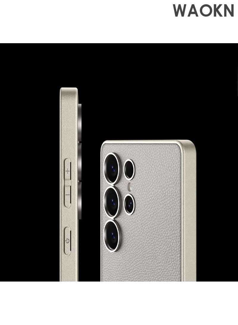 WAOKN Slim Case for Samsung Galaxy S25 Ultra, Light Luxury Frosted Wrist Strap Phone Case with All-Inclusive Lens Protection Cover Gold Adjustable Wrist Strap For Secure Hold,The Lens Precision Hole Protectionfor - Image 5