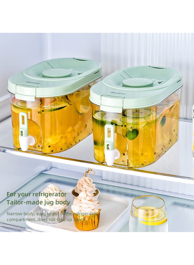 SOLARAE Drink Dispenser for Fridge, 1 Gallon Plastic Drink Dispenser Fridge Clear Beverage Dispenser with Faucet for Juice, Drink, Milk, Lemonade for Kitchen Home Party Bar - Image 2