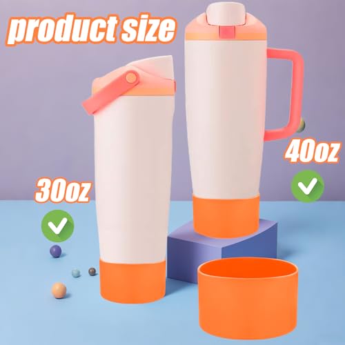 Mity rain 2PCS Protective Silicone Boots for Owala 30oz & 40oz FreeSip Sway Bottles & Tumblers - Accessories for owala, Enhances Stability & Prevents Scratches (Orange) - Image 2