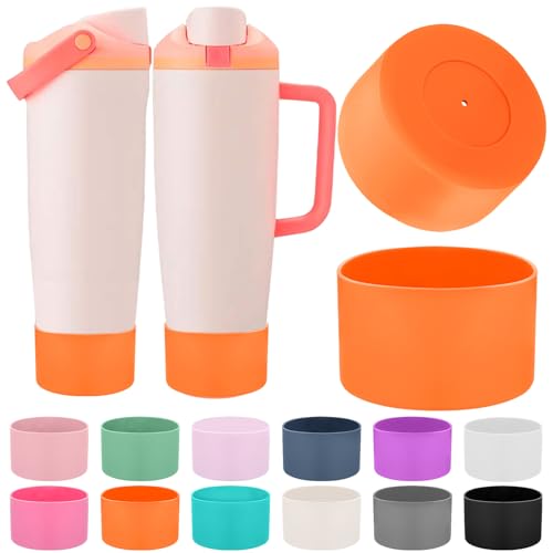 Mity rain 2PCS Protective Silicone Boots for Owala 30oz & 40oz FreeSip Sway Bottles & Tumblers - Accessories for owala, Enhances Stability & Prevents Scratches (Orange) - Image 1
