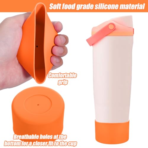 Mity rain 2PCS Protective Silicone Boots for Owala 30oz & 40oz FreeSip Sway Bottles & Tumblers - Accessories for owala, Enhances Stability & Prevents Scratches (Orange) - Image 5