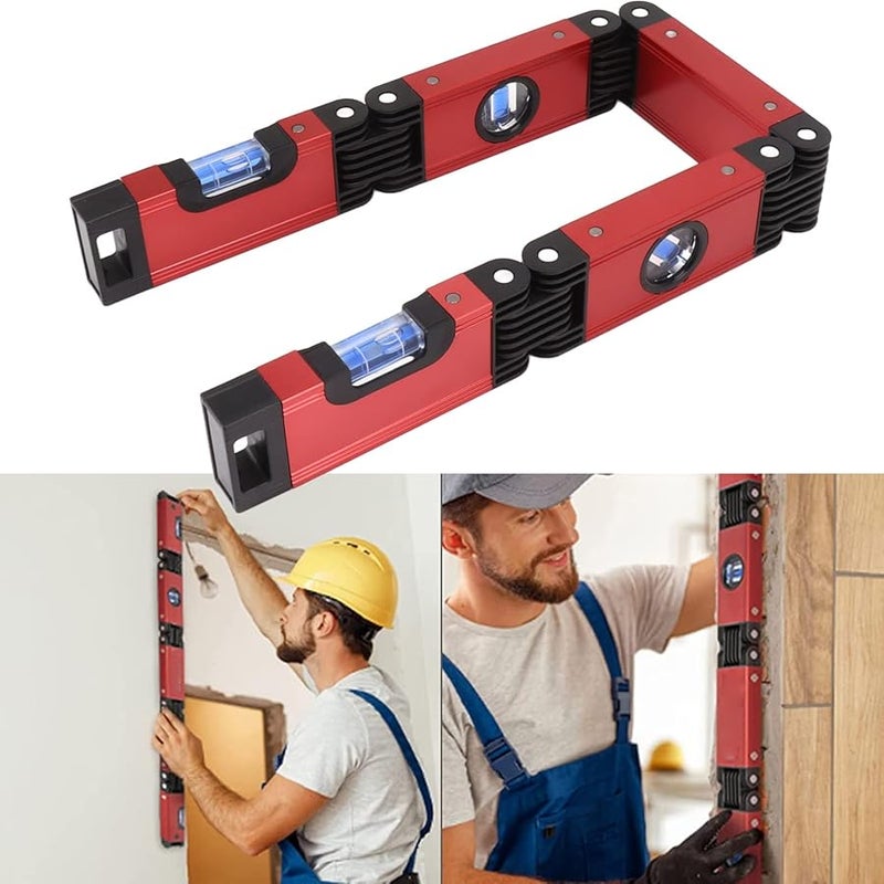 28 Inch Foldable Level Tool 4 Bubble Multifunction Aluminum Alloy for Woodworking - Image 3