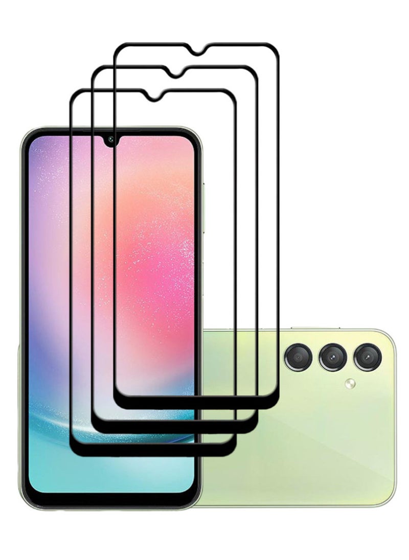 ACLIX 3 Pieces Antistatic ESD Dustproof Premium Quality High Definition Tempered Glass Screen Protector Designed For Samsung Galaxy A24 4G - Image 1