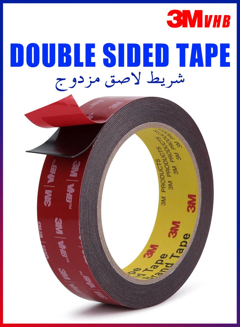 3M VHB 5925 Heavy Duty Double Sided Foam Tape 3cm x 3m – Strong Adhesive for Home, Office, Car, Indoor & Outdoor Use, Waterproof Mounting - Image 1