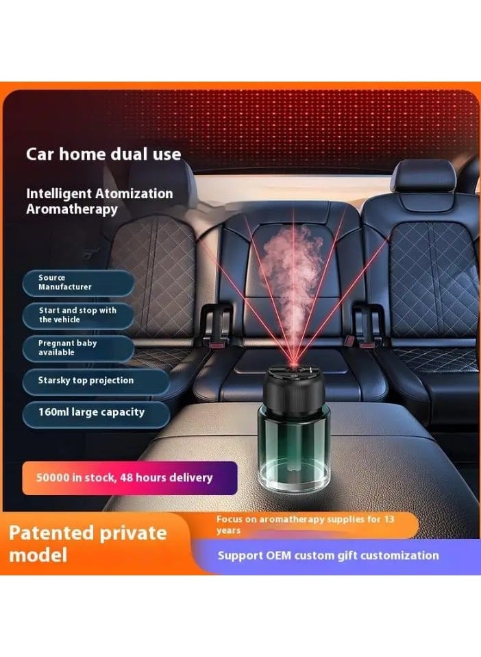 موزع روائح السيارة الذكي المزود بإسقاط نجمي - مرطب هواء قابل لإعادة الشحن عبر USB بسعة كبيرة 120 مل، معطر جو محمول برذاذ بارد للسيارة والمنزل والمكتب وغرفة النوم، مع إضاءة ليلية LED مع خاصية العلاج بالروائح - Image 4
