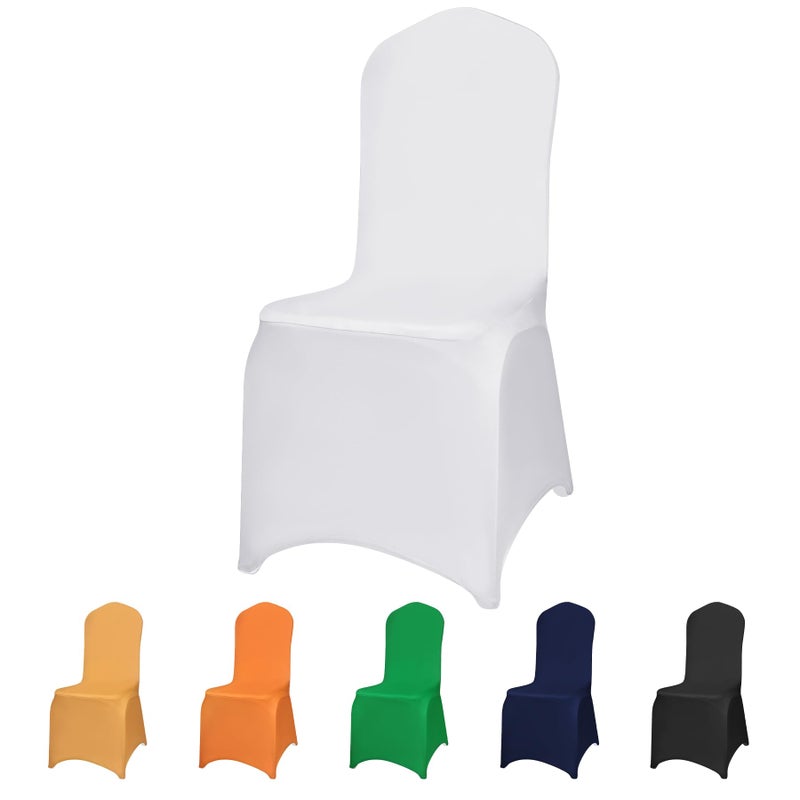 DREAMANIA Banquet Chair Covers - 100PCS Upgraded Stretch Dining Chair Covers - Protector for Wedding Holidays Banquet Party Celebration Event Hotel(White) - Image 1