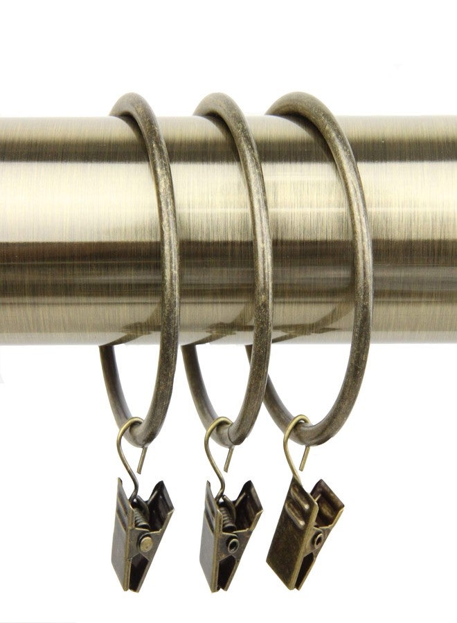 Rod Desyne 2 inch Curtain Rings w/Clip - Antique Brass - Image 1