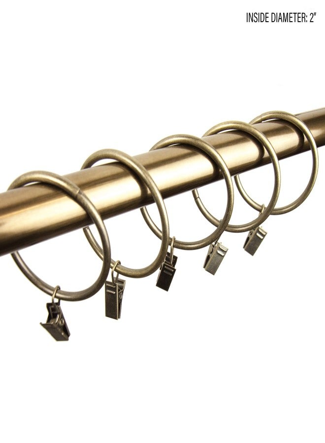 Rod Desyne 2 inch Curtain Rings w/Clip - Antique Brass - Image 2