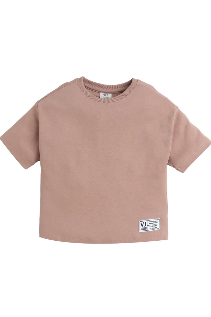 victor and jane Boys Cotton Interlock Tee & Shorts Set – Khaki