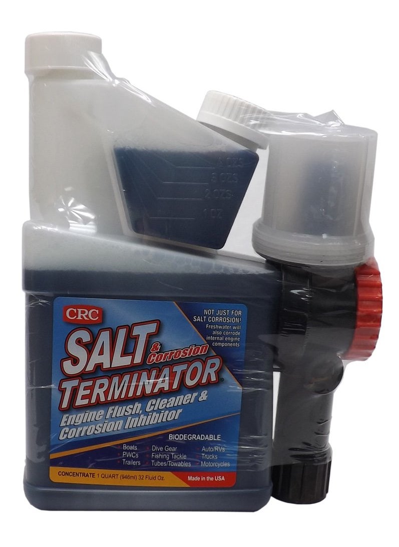 CRC CRC Salt Terminator Engine Flush, Cleaner & Corrosion Inhibitor w/ Mixer SX32M – 32 FL. OZ, Engine Flush Cleaner for Cooling Systems, Trucks, and Marine Engines 