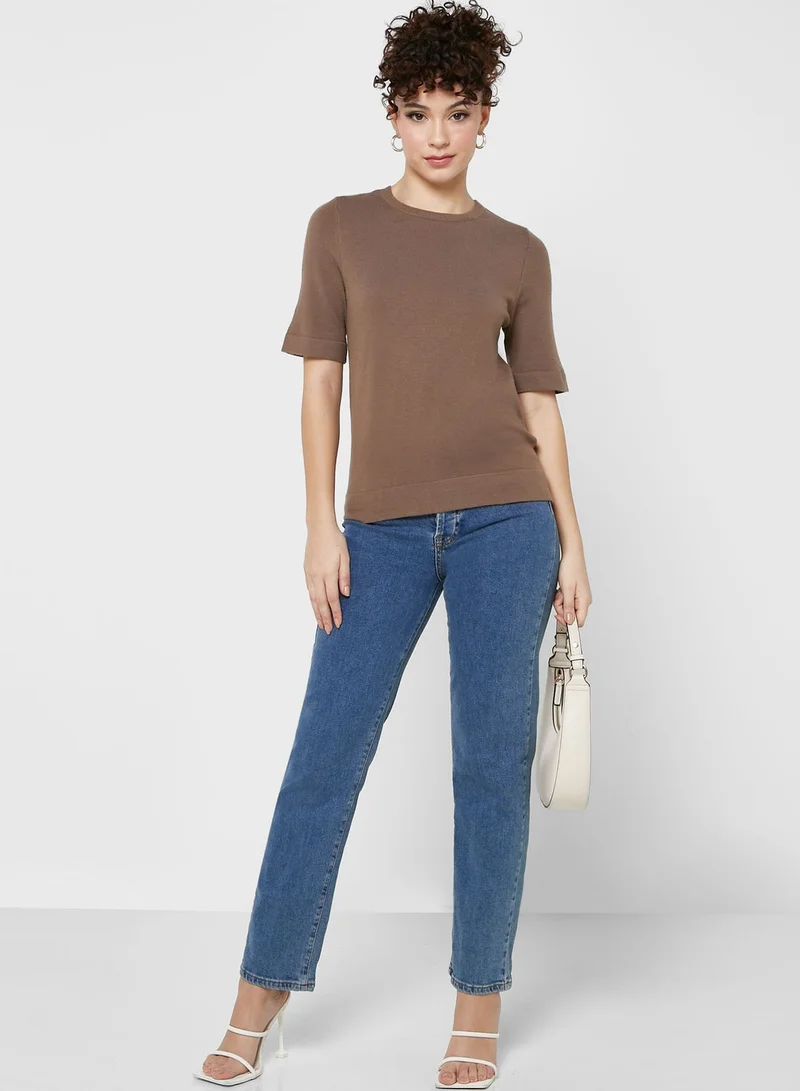 VERO MODA Round Neck Knitted T-Shirt