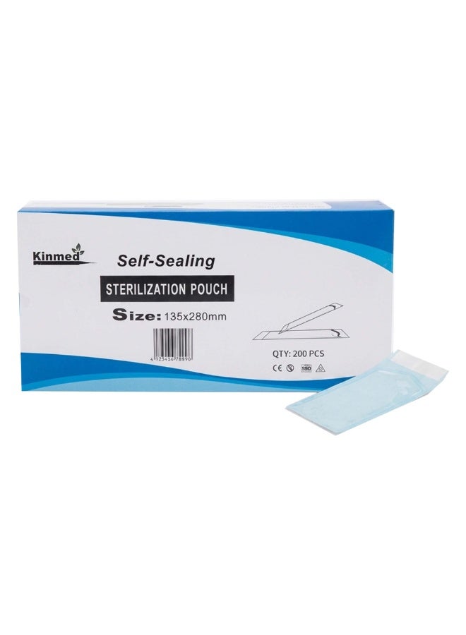 Kinmed Self Sealing Sterilization Pouch Size: {135*280mm} qty:200 pcs - Image 3