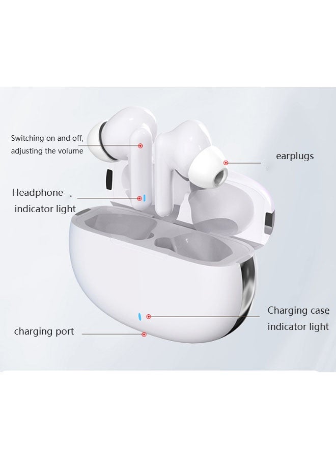 Neutral Multifunctional rechargeable in-ear smart noise-cancelling Bluetooth hearing aid sound amplifier, assists with hearing, listening to music, watching movies, making phone calls, etc., high-end comfortable design, almost invisible (white) - Image 4