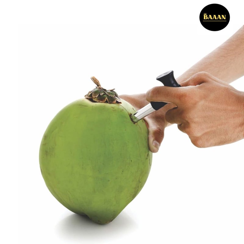 Baaan Stainless Steel Coconut Opener Tool Tender Green Coconut Opener Machine Coconut Hole Driller Opener Rod for Easy Coconut Water Extraction BAAAN Coconut Opener Tool Black - Image 5