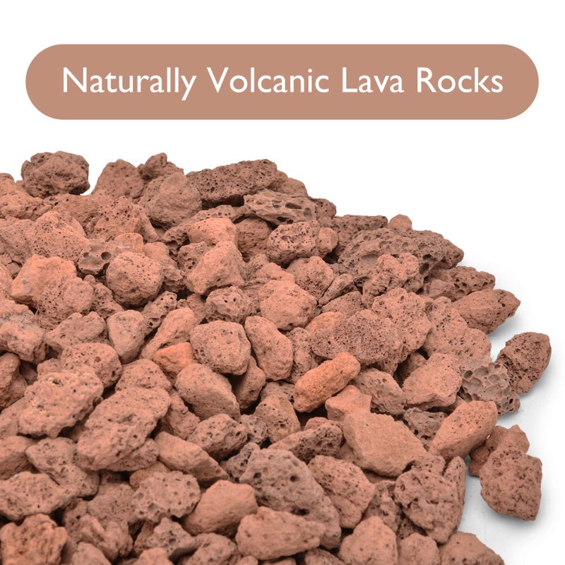 Skyflame Skyflame 3/8" - 3/4" Red Natural Stones Lava Rock Granules for Gas Fire Pits, Fireplaces, Gas Log Sets, BBQ Grills, Garden Landscaping Decorations,Cultivation of Potted Plants, 10LB  - Image 3