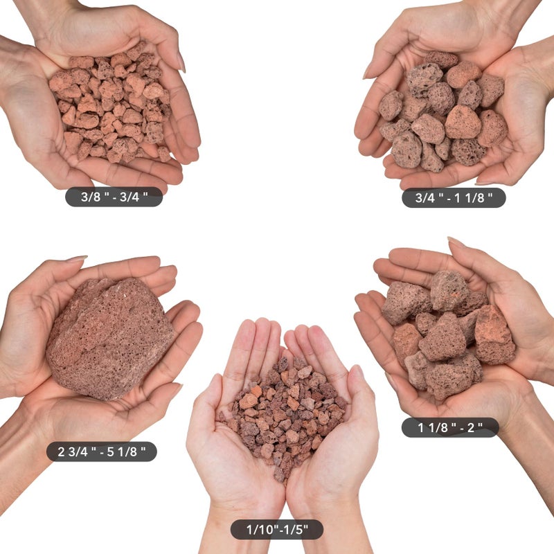 Skyflame Skyflame 3/8" - 3/4" Red Natural Stones Lava Rock Granules for Gas Fire Pits, Fireplaces, Gas Log Sets, BBQ Grills, Garden Landscaping Decorations,Cultivation of Potted Plants, 10LB  - Image 2