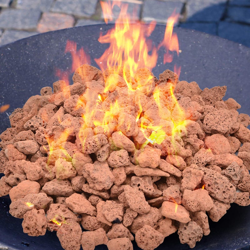 Skyflame Skyflame 3/8" - 3/4" Red Natural Stones Lava Rock Granules for Gas Fire Pits, Fireplaces, Gas Log Sets, BBQ Grills, Garden Landscaping Decorations,Cultivation of Potted Plants, 10LB  - Image 4