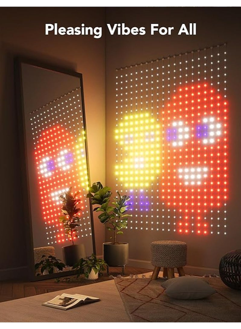 أضواء الستار، أضواء الستار LED الذكية، أضواء الجدار تغيير اللون، أضواء سلسلة الستار الديناميكي DIY لغرفة النوم غرفة المعيشة ديكور خلفية، في الهواء الطلق IP65 للماء، 3Mx 3M، 520 RGBIC LED - Image 3