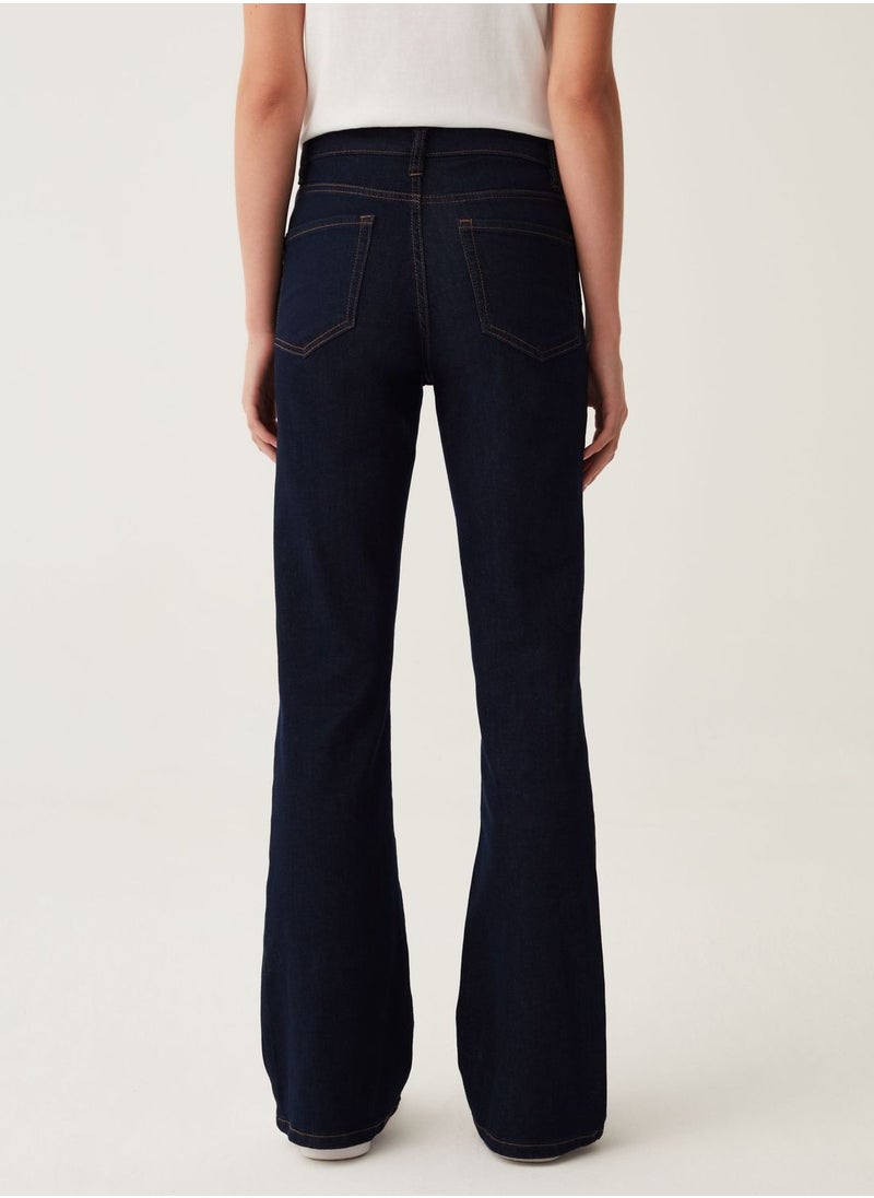 Ovs - OVS Flare-Fit, High-Rise Jeans With Fading - Image 1