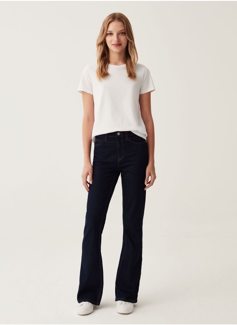Ovs - OVS Flare-Fit, High-Rise Jeans With Fading - Image 1