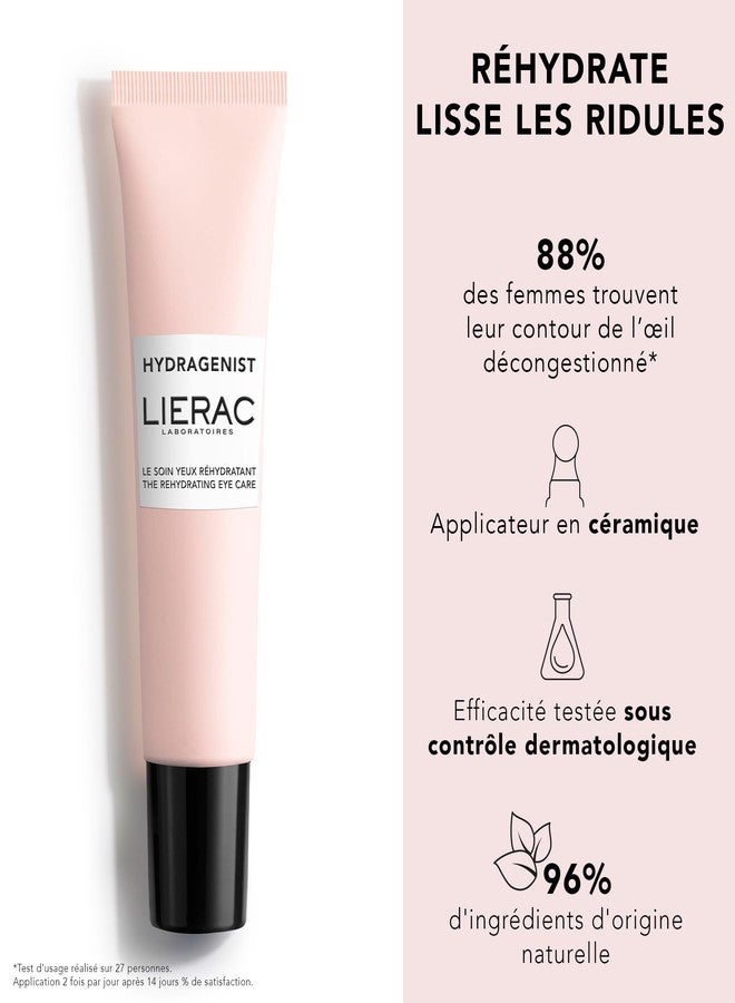 Lierac Rehydrating Under Eye Cream, Rehydrates & Hydrates, Smoothes with Hyaluronic Acid, Elevates Skin Radiance, Under Eye Moisturizer Cream for Woman, Suitable for All Skin Types - 15ml - Image 2