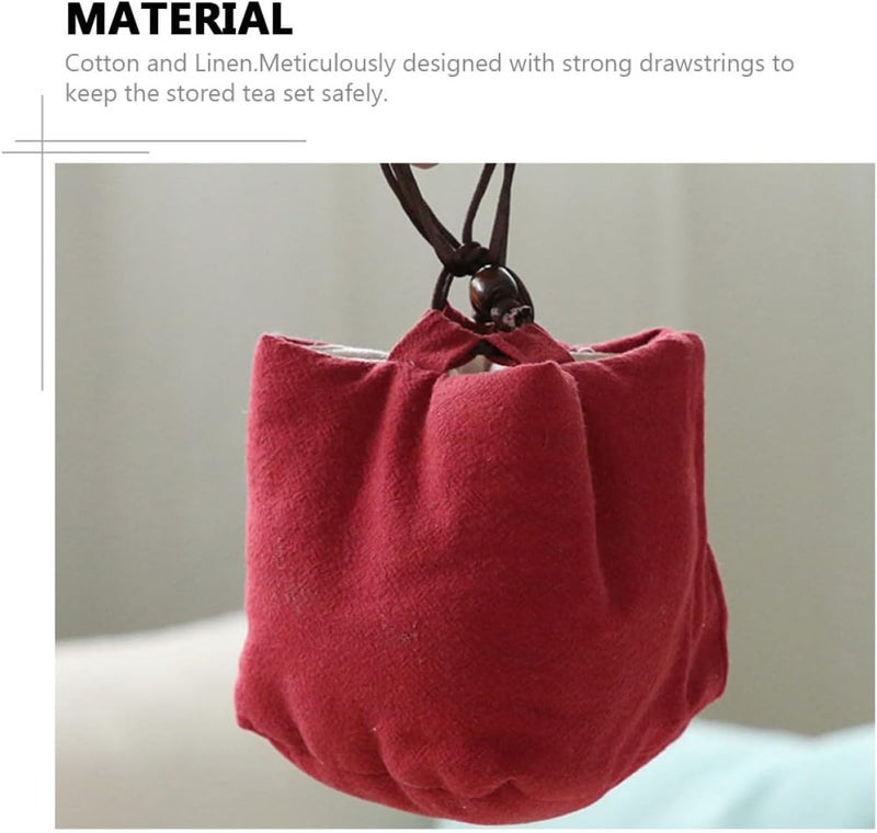 Heat resistant Portable Kung Fu Teaware Storage Bag Red Cotton Linen Tea Set Carrier Pouch Lightweight Travel Organizer for Teapot and Cups Adjustable build Balanced universal design Year round in stock Tight fitted parts Hanging space save Medium weight Light sturdy raw material All storage type compatible Wet anti slip Multi-market varied design options Gulf climate fit Strategic warehouse site Surface safe Modern look Diverse operating method fit Individual & group usable Modern versatile shape Space saving Popular trusted craftsmanship Labor saving optimized design Diverse operation compatible Globally engineered build Trendy natural assorted colors Cost effective upgraded craftsmanship - Image 3