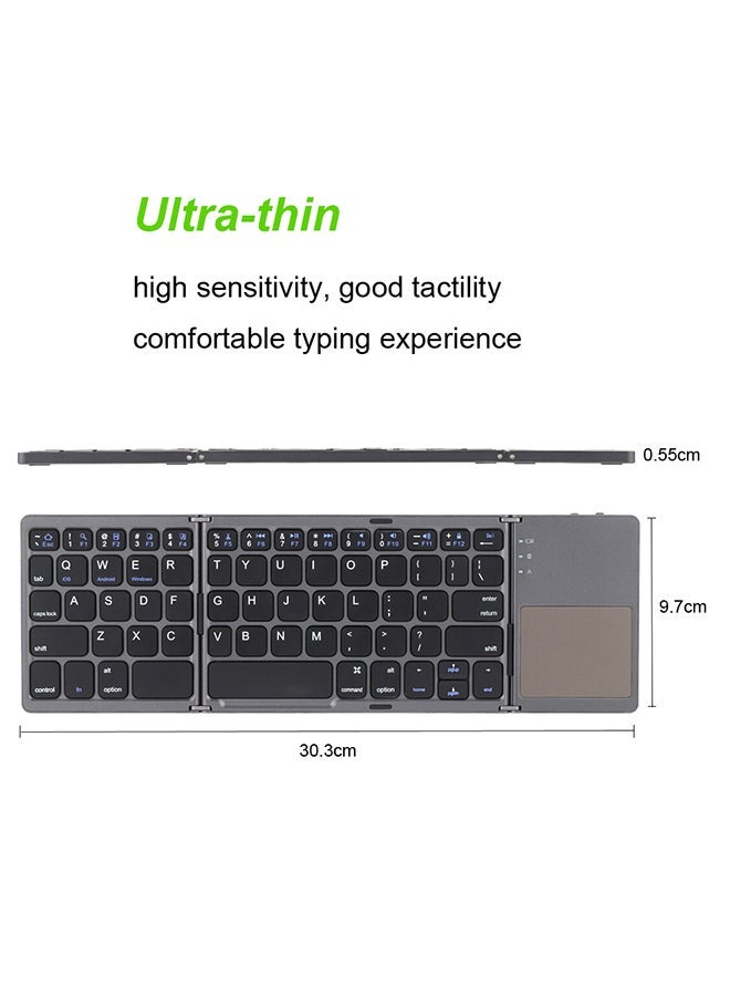 NIBEMINENT Foldable Wireless Keyboard Grey  - Image 2