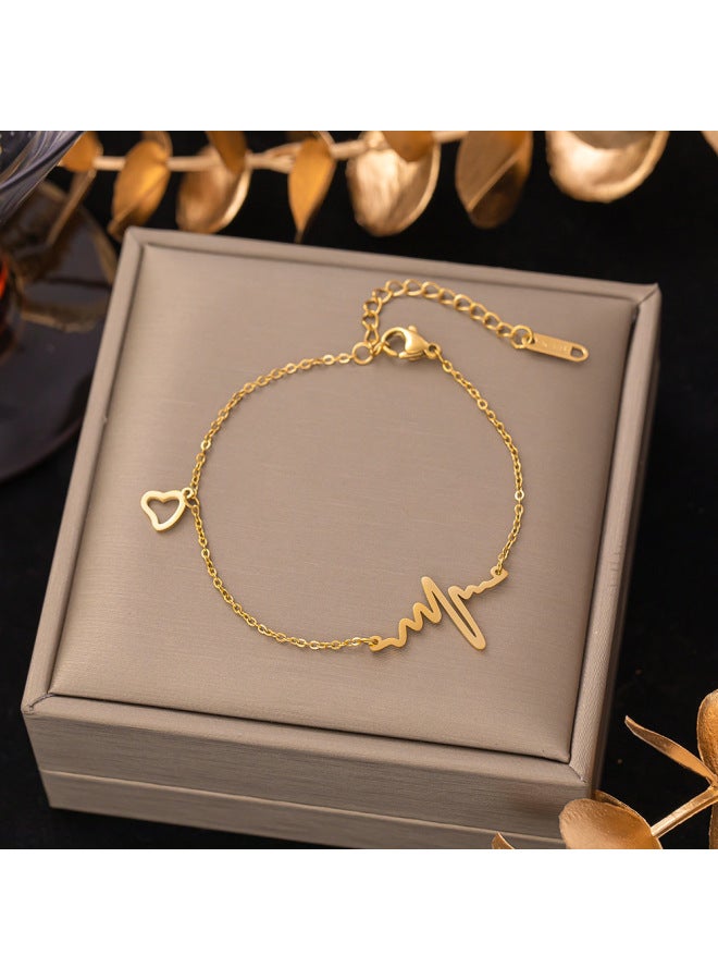 No Fading New Titanium Steel Bracelet Women's Versatile Style Bracelet Fashion Bracelet elry Girls High Sense