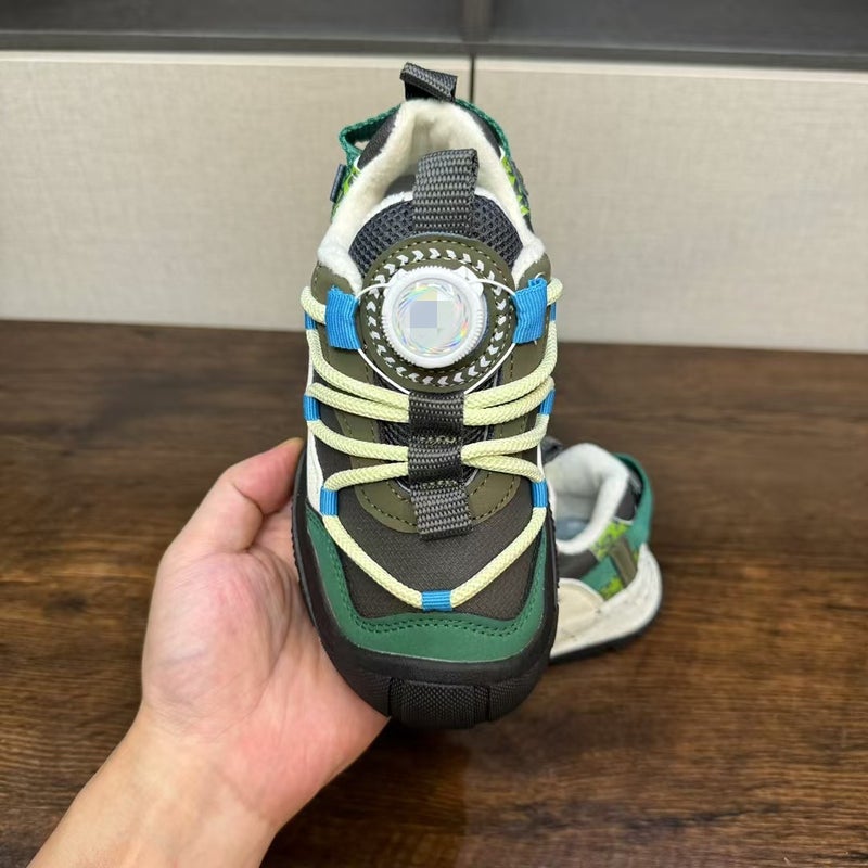 2024 Winter New Fleece-Lined Children'S Mountaineering Shoes Swivel Button Torre Sneaker Warm Children'S Shoes For Boys And Girls - Image 4