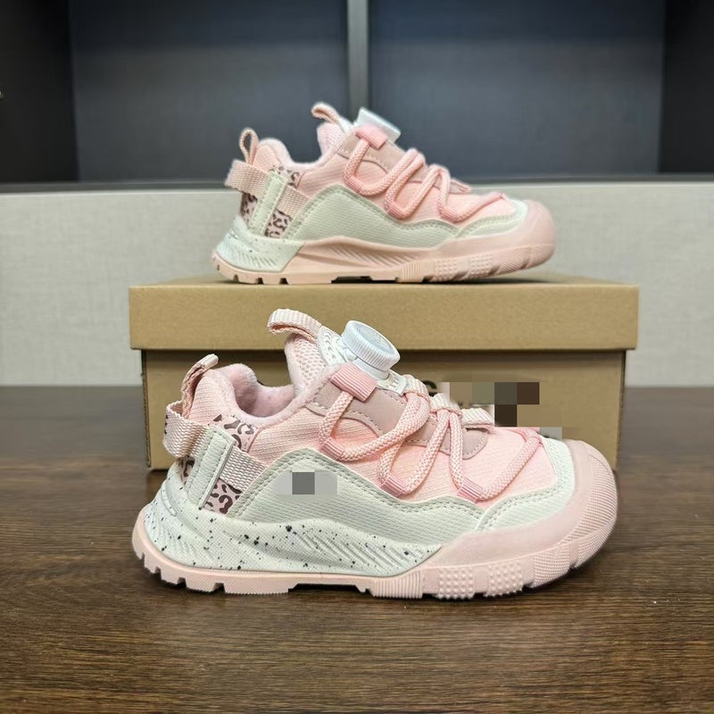 2024 Winter New Fleece-Lined Children'S Mountaineering Shoes Swivel Button Torre Sneaker Warm Children'S Shoes For Boys And Girls - Image 1