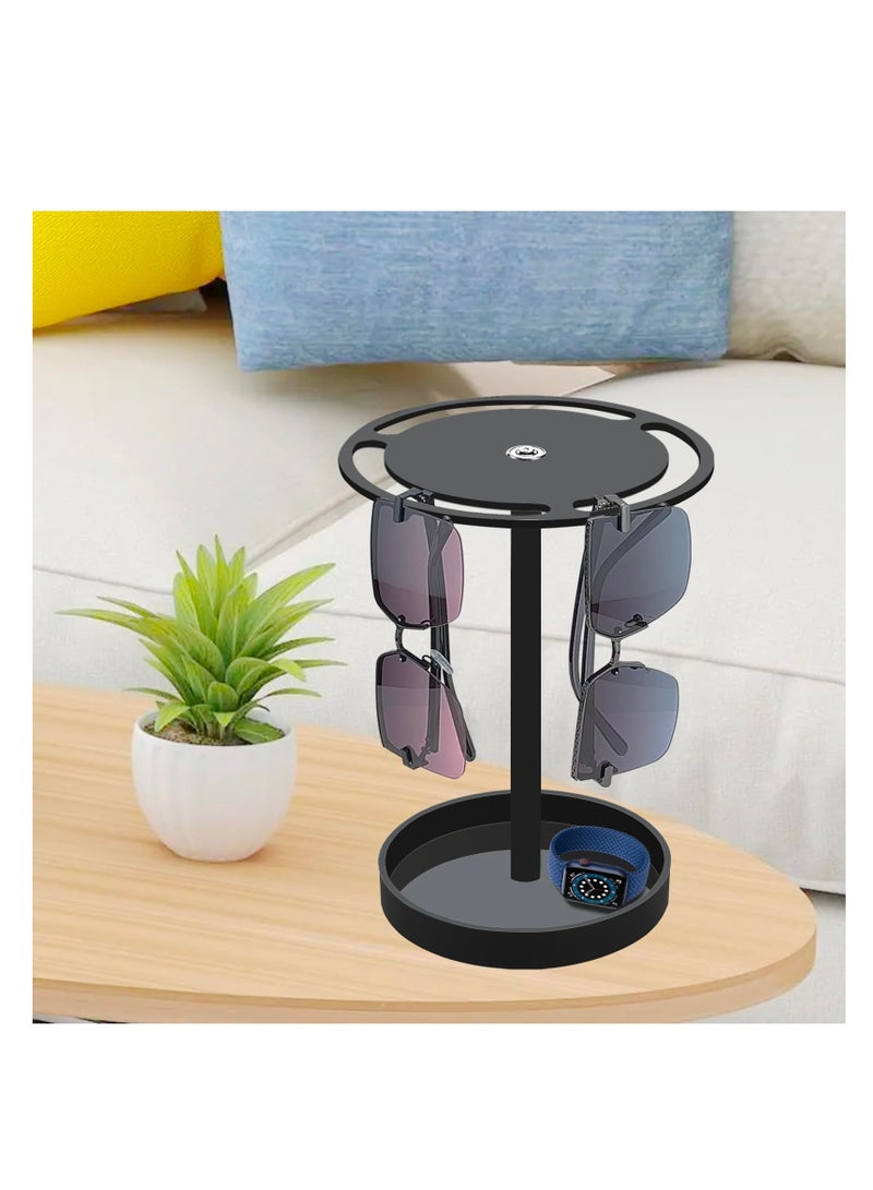 SYOSI Sunglasses Holder Stand, Acrylic Sunglasses Organizer with 360 Rotating, Display Eyeglasses Rack Eyewear Glasses Holder Stand Hanging Organizer for Desk, Dresser, Tabletop, Nightstand, Black - Image 5